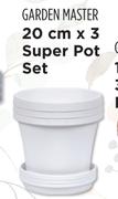 Garden Master 20cm x 3 Super Pot Set (Lime)