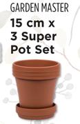 Garden Master 15cm x 3 Super Pot Set (Lime)