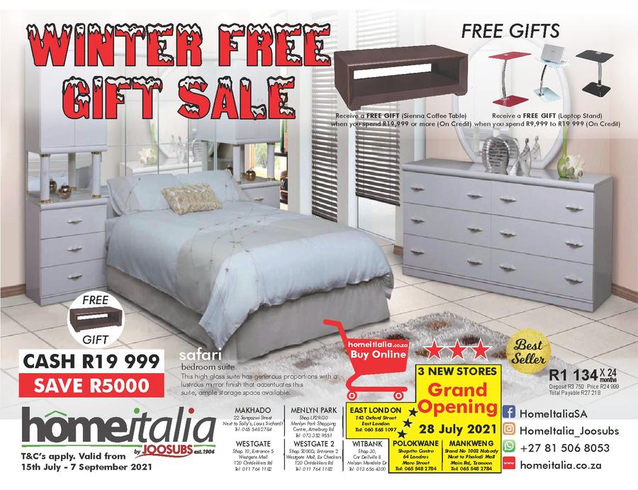 Homeitalia Winter Free Gift 15, Dreams World Lenasia Furniture Catalogue 2021