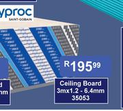 Gyproc Ceiling Board 35053-3m x 1.2-6.4mm