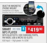 Jebson Smart MP3 Player With Bluetooth, USB Charging Ports, FFM Radio, USB & Micro SD Slots STC-1055