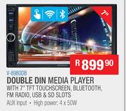 Jebson Double Din Media Player With 7" TFT Touchscreen, Bluetooth, FM Radio, USB & SD Slots V-8980DB