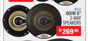 Jebson 600W 6" 3 Way Speaker JB608