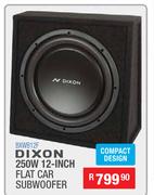 Dixon 250W 12 Inch Flat Car Subwoofer BXWB12F