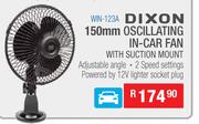Dixon 150mm Oscillating In Car Fan With Suction Mount WIN-123A