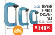 Beyer 3 Piece C-Clamp Set 50, 75, 100mm CICC3B