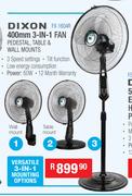 Dixon 400mm 3 In 1 Fan Pedestal, Table & Wall Mounts FX-1604R