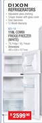 Dixon Refrigerators 118L Combi Fridge/ Freezer White BCD-118