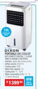 Dixon Portable Air Cooler With Remote Control 7.5 Hour Timer &Variable Fan Speed FL-1702R