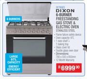Dixon 6 Burner Freestanding Gas Stove & Electric Oven Stainless Steel DC76GES