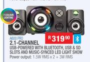 Dixon Multimedia Speakers Systems 2.1 Channel USB Powered With Bluetooth, USB & SD Slots A600 PRO