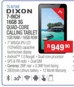 Dixon 7 Inch 16GB 3G Quad Core Calling Tablet TS-M706E