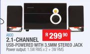 Dixon Multimedia Speakers Systems 2.1 Channel USB Powered With 3.5mm Stereo Jack A600