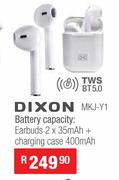 Dixon True Wireless Earbuds With Built In Rechargeable Battery & Magnetic Chaging Case MKJ-Y1