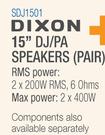 Dixon 15" DJ/PA Speakers(Pair) SDJ1501