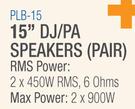 DXN Pro 15" DJ/PA Speakers (Pair) PLB-15 
