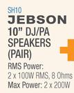 Jebson 10" DJ/PA Speakers (Pair) SH10
