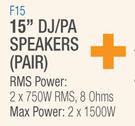 DXN Pro 15" DJ/PA Speakers (Pair) F15