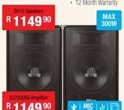 Jebson 10" DJ/PA Speakers (Pair) SH10