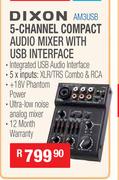 Dixon 5 Channel Compact Audio Mixer With USB Interface AM3USB