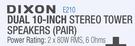 Dixon Dual 10" Stereo Tower Speakers (Pair) E210