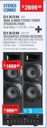 Dixon Dual 8" Stereo Tower Speakers (Pair) E800 + Integrated Stereo Receiver ATA212TB