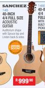 Sanchez 40" 4/4 Size Acoustic Guitar T-405