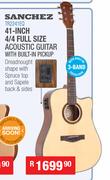 Sanchez 41" 4/4 Size Acoustic Guitar With Built In Pickup TR2241EQ