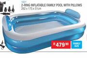Ring Inflatable Family Pool With Pillows 262 x 175 x 51cm