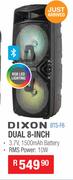 Dixon Dual 8" Portable Party Speaker BTS-F6