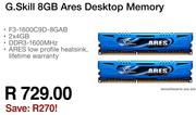 G.Skill 8GB Ares Desktop Memory