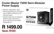 Cooler Master 750W Semi-Modular Power Supply RS750-AMAAB1 GM