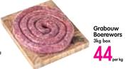 Grabouw Boerewors 3Kg Box-Per Kg