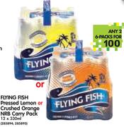 Flying Fish Pressed Lemon Or Crushed Orange NRB Carry Pack-2x6x12x330ml