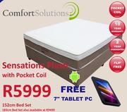 Comfort Solutions Sensation Plush With Pocket Coil-152cm Bed Set