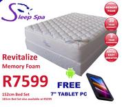 Sleep Spa Revitalize Memory Foam-152cm Bed Set