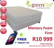 Green Coil Memory Foam Firm-152cm Bed Set