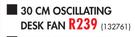 Goldair 30cm Oscillating Desk Fan