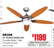 Decor 52” Clean Ceiling Fan