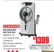 Goldair Rechargeable Mist Box Fan