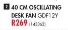 Goldair 40cm Oscillating Desk Fan GDF12Y