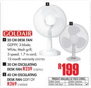 Goldair 30cm Oscillating Desk Fan