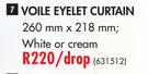 Voile Eyelet Curtain (260mm x 218mm)-Per Drop