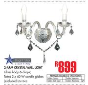 Bright Star 2-Arm Crystal Wall Light