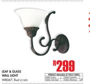 Leaf & Glass Wall Light(WB067)
