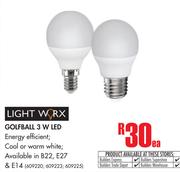 Light Worx Golfball 3W LED-Each