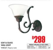 Leaf & Glass Wall Light
