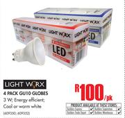 Light Worx 4 Pack GU10 Globes-Per Pack