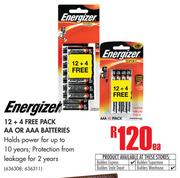 Energizer 12 + 3 Free Pack AA Or AAA Batteries-Each
