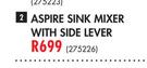 San Pride Aspire Sink Mixer With Side Lever